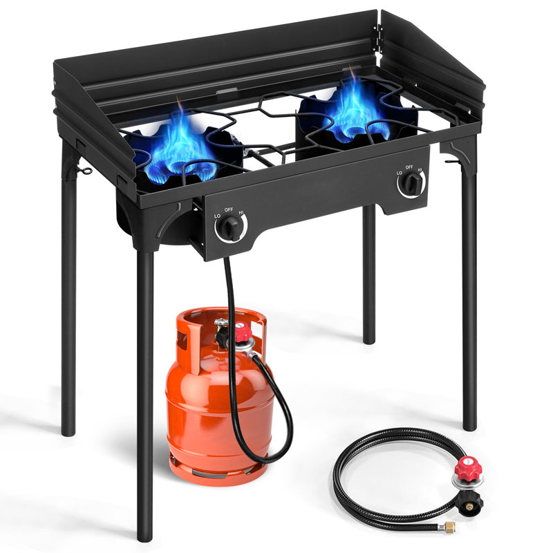 Winado 2 - Burner High Pressure Propane Outdoor Stove with Windscreen &  Reviews | Wayfair